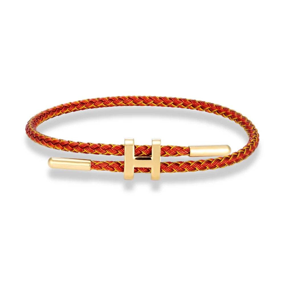 Mehrfarbiges Edelstahl-Drahtseil Verstellbares Armband Wasserdicht Nicht Verblassend Luxuriöser Minimalistischer Paarschmuck Geschenk für Männer Frauen