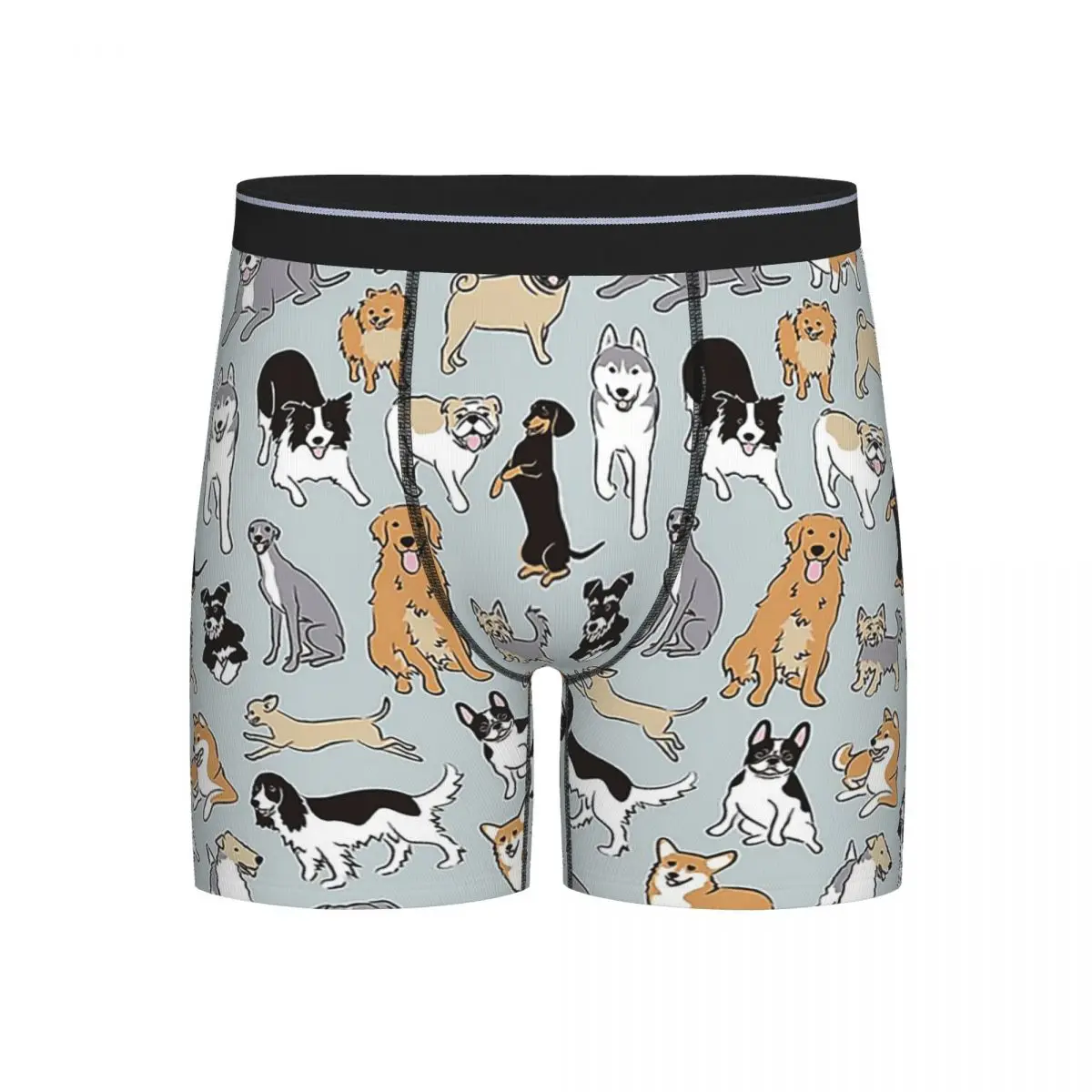 

Long Boxer Underpants Shorts Border Collie Panties Male Breathable Underwear for Homme Man Boyfriend Gifts
