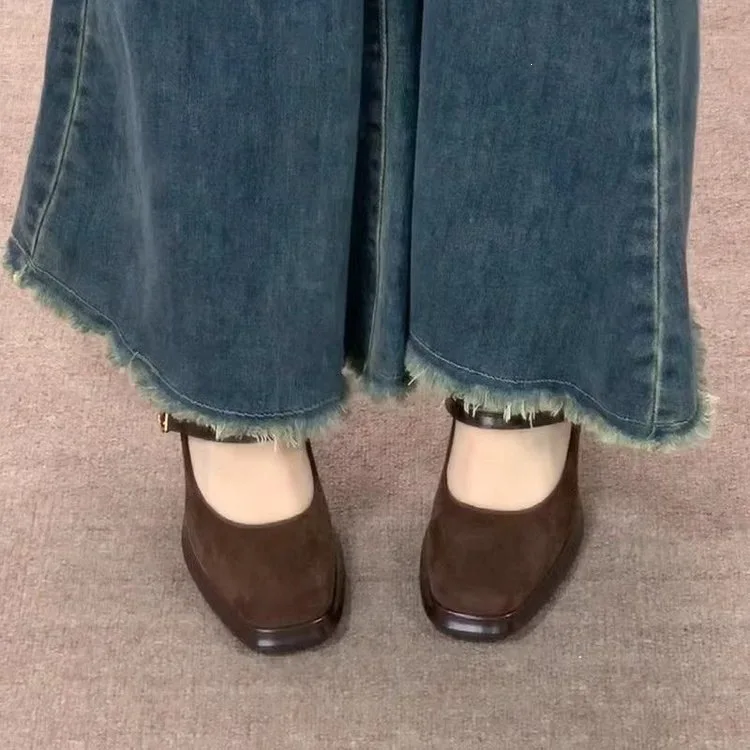 Vintage Thick High Women Mary Jane Shoes Banquet Party Buckle Strap Pumps New  Women's Elegant Dress Shoes image 4
