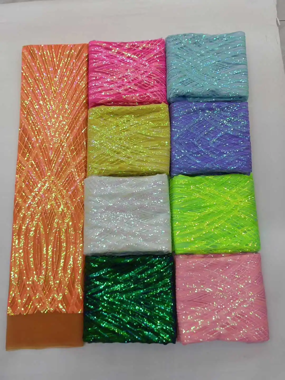 

Luxury Nigerian Tulle Lace Fabric Bride Dress French Mesh Sequined Lace 2025 High Quality 5 Yards African Fabric for Women Dress