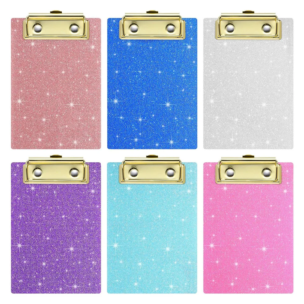 

Glitter Writing Clamps File Folder Clipboard With Low Profile Gold Memo Pad Clip Board Arcylic Clipboard Office School Supplies