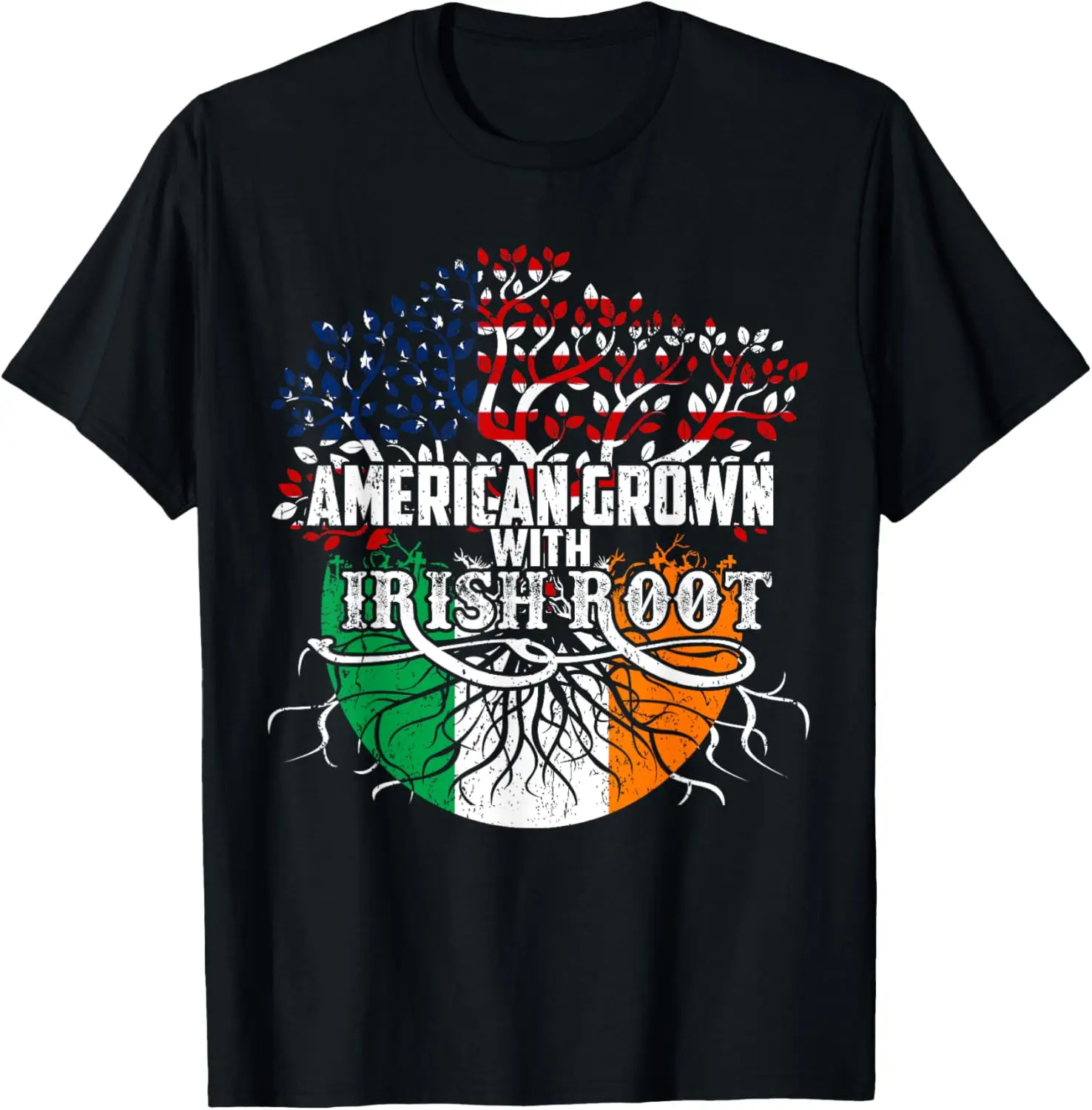 

Новая футболка-футболка с американским выращенным ирландским корнем и флагом Ирландии на День Святого Патрика