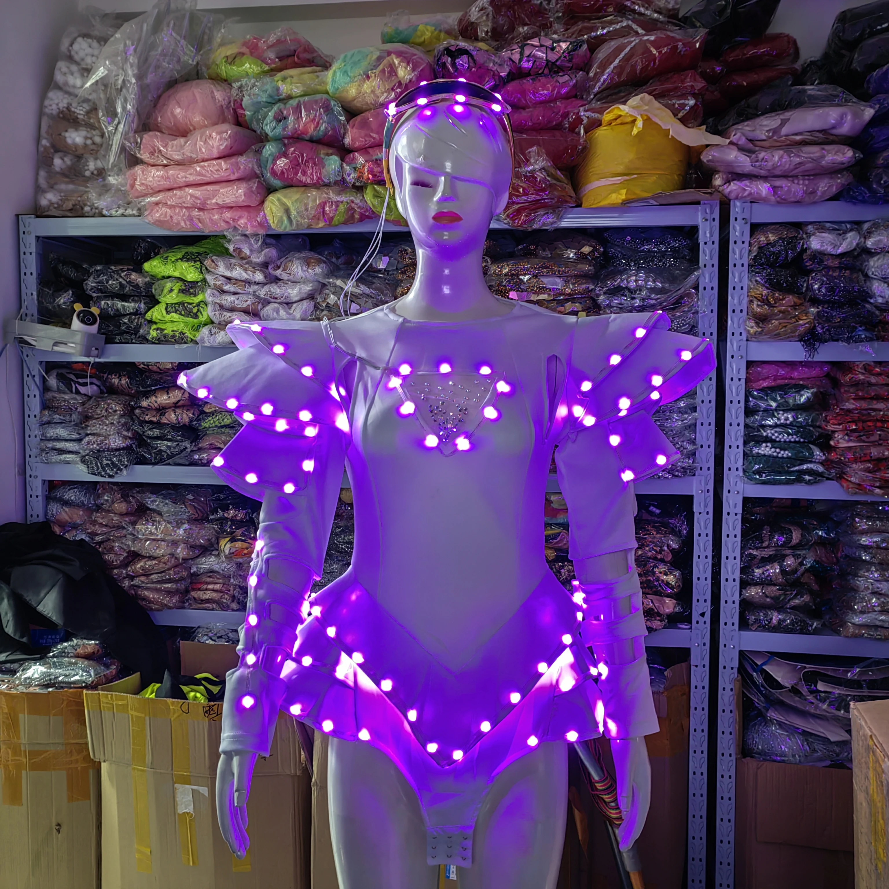 Recém-casado-LED luminoso vestido tutu para senhoras, vestido de dança para casamento, performance de dança sexy