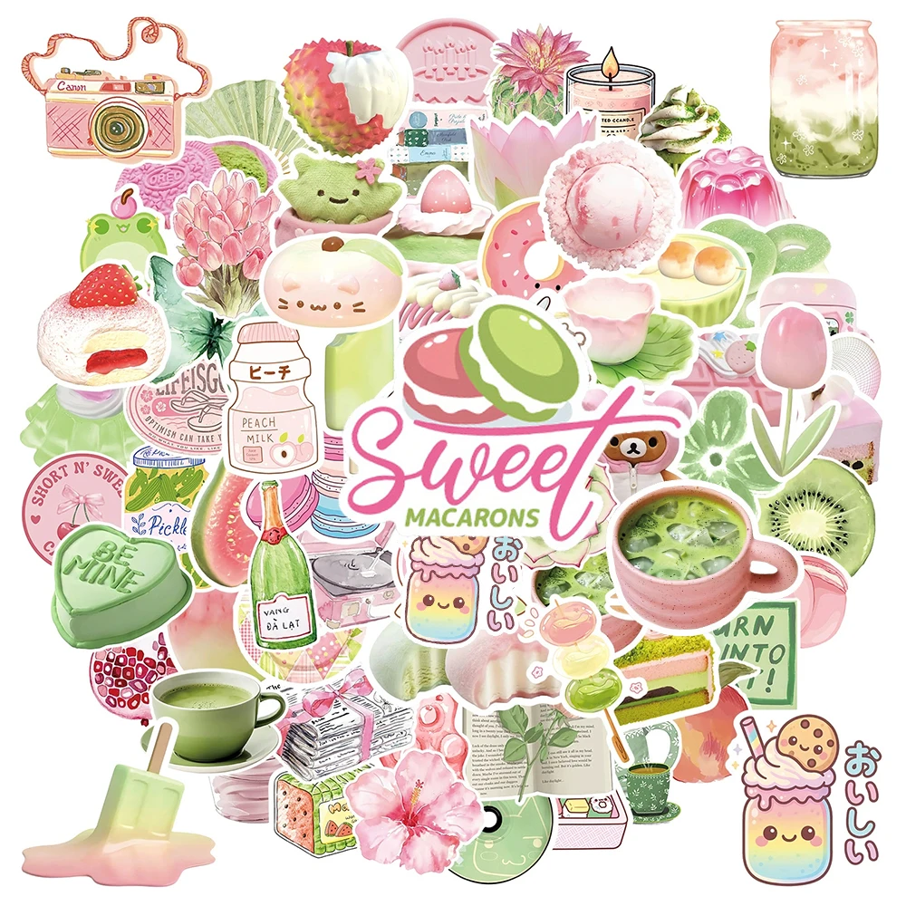 

10/30/50/100pcs INS Style Food Macaron Dessert Cake Graffiti Stickers for Kid Toy Decals DIY Guitar Stationery Aesthetic Sticker