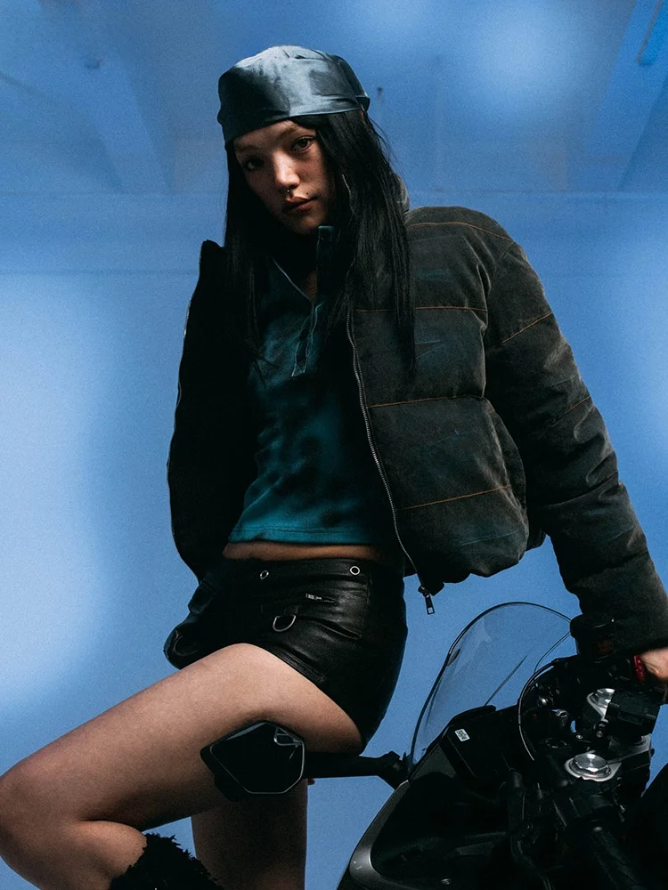 

Weicheng Lu Autumn Winter Thiened Warm Puffer Jaet Women's Bread Sle Fading Design Outerwear Commute Sle Slim Fit