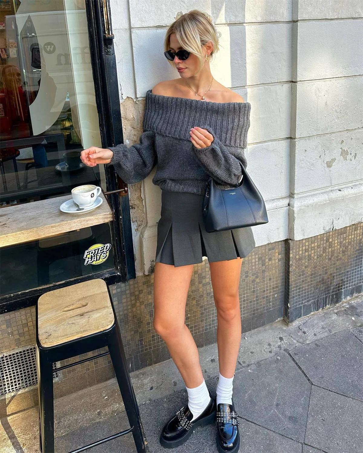 Fashion Solid Off Shoulder Sweater Women Strapless Long Sleeves Loose Sweaters 2024 CasualFall And Winter Sexy Chic Top Outwear