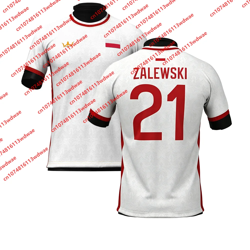 Poland Style clothing Football Jersey Quick-Dry Lewandowski 9 Jersey Outdoor football Jersey KIWIOR 14 Special Edition Kid Tee image 4