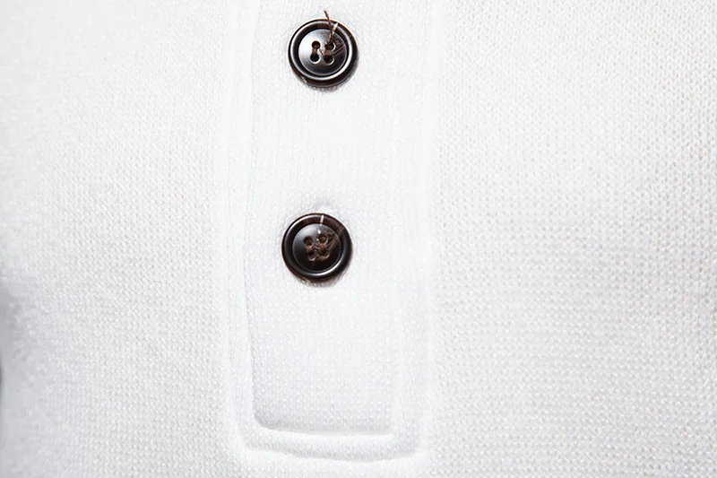 White Turtleneck Button Down Sweater for Men Autumn Winter Long Sleeve Knit Sweater Mens Casual Soft Lightweight Bottoming Shirt