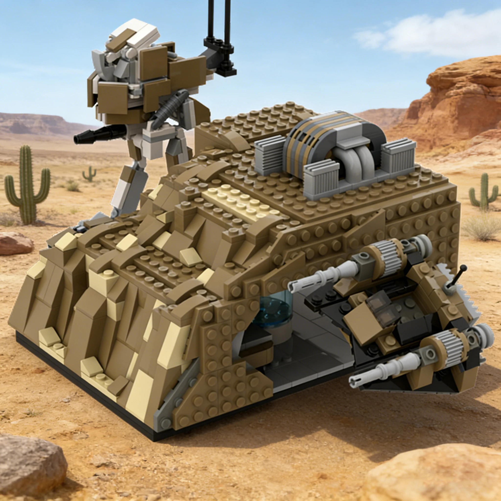 672 PCS Customize Battle Fortress MOC Customize Modular Building Block Technology Popular Model Simple DIY Boy Toy Birthday Gift