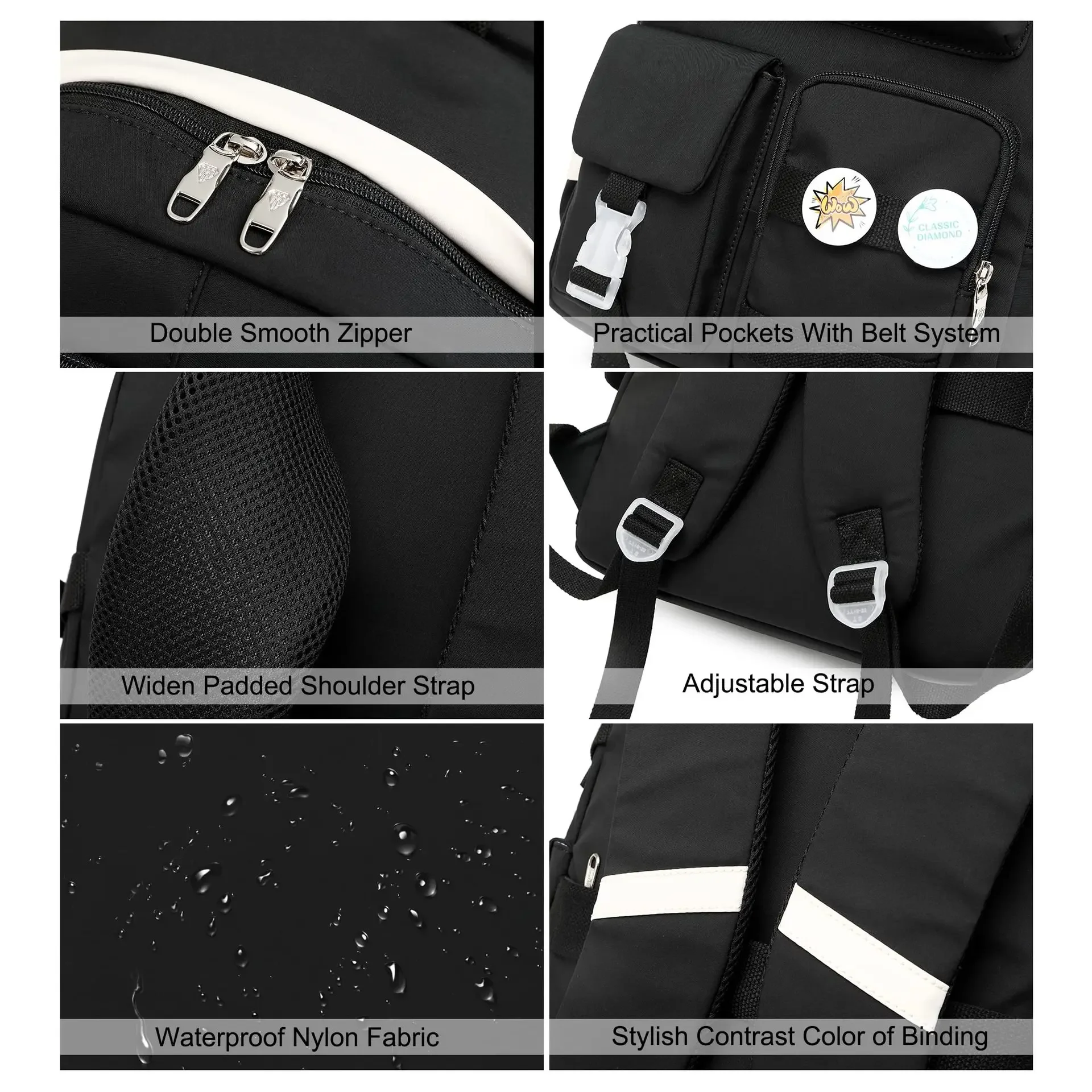 Рюкзаки для ноутбуков 15,6-дюймовая школьная сумка, рюкзак для колледжа, противоугонный дорожный рюкзак, большие сумки для книг для подростков, девочек, женщин, студентов