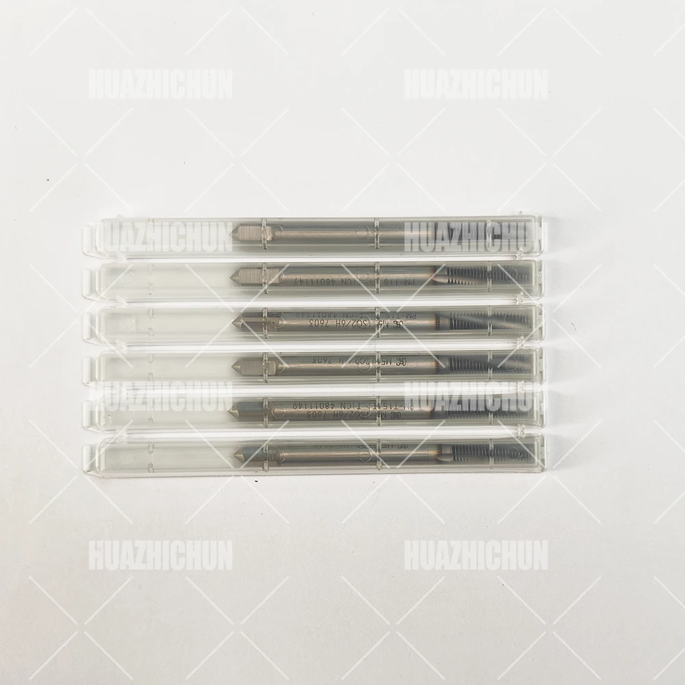 HUAZHICHUN 48011149 V-TI-SFT M5X0.8 2.5P For6H Machine Tap High Speed Steel Flute Thread Cutter Machine Screw Tap 1 pcs