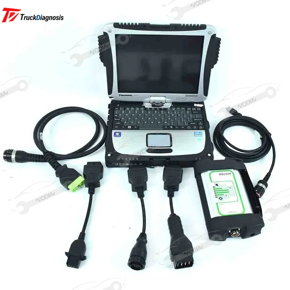 2024 For Vocom 88890300 Interface Truck Diagnostic For UD/Mack/Renault 24v Truck Excavator Diagnostic tool+cf19laptop