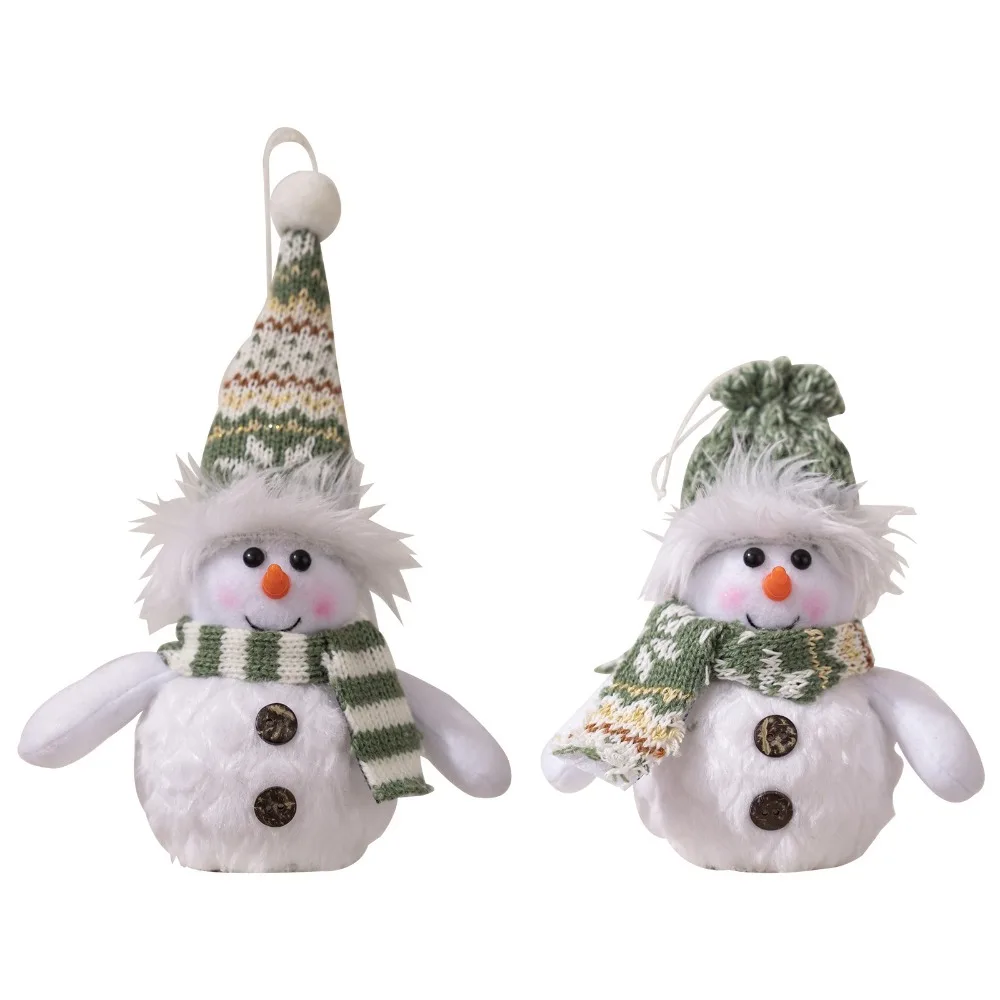 New LED Lights Christmas Snowman Hanging Decorations Christmas Snowman Ornament Cute Handmade Xmas Decorations Christmas