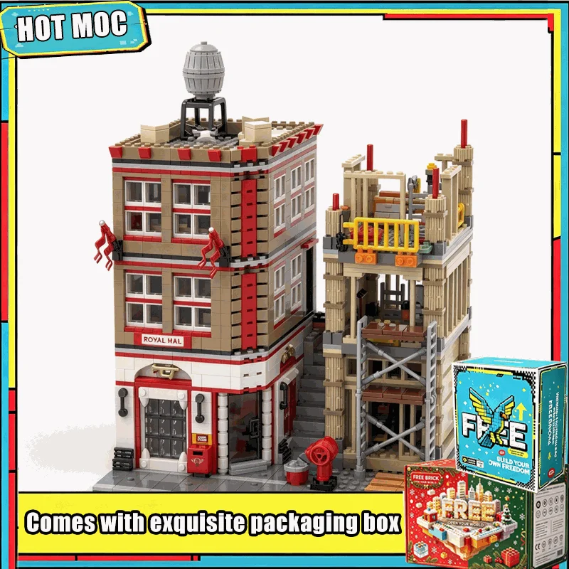 2211Parts Post Office Construction Site Modular MOC Building Blocks Set Urban Street View Model DIY Assembly Display Toy Gifts