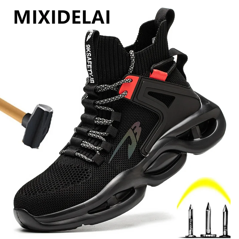 2025 New Safety Shoes Men Boots High Top Work Sneakers Steel Toe Cap Anti-smash Puncture-Proof work Boots Indestructible Shoes