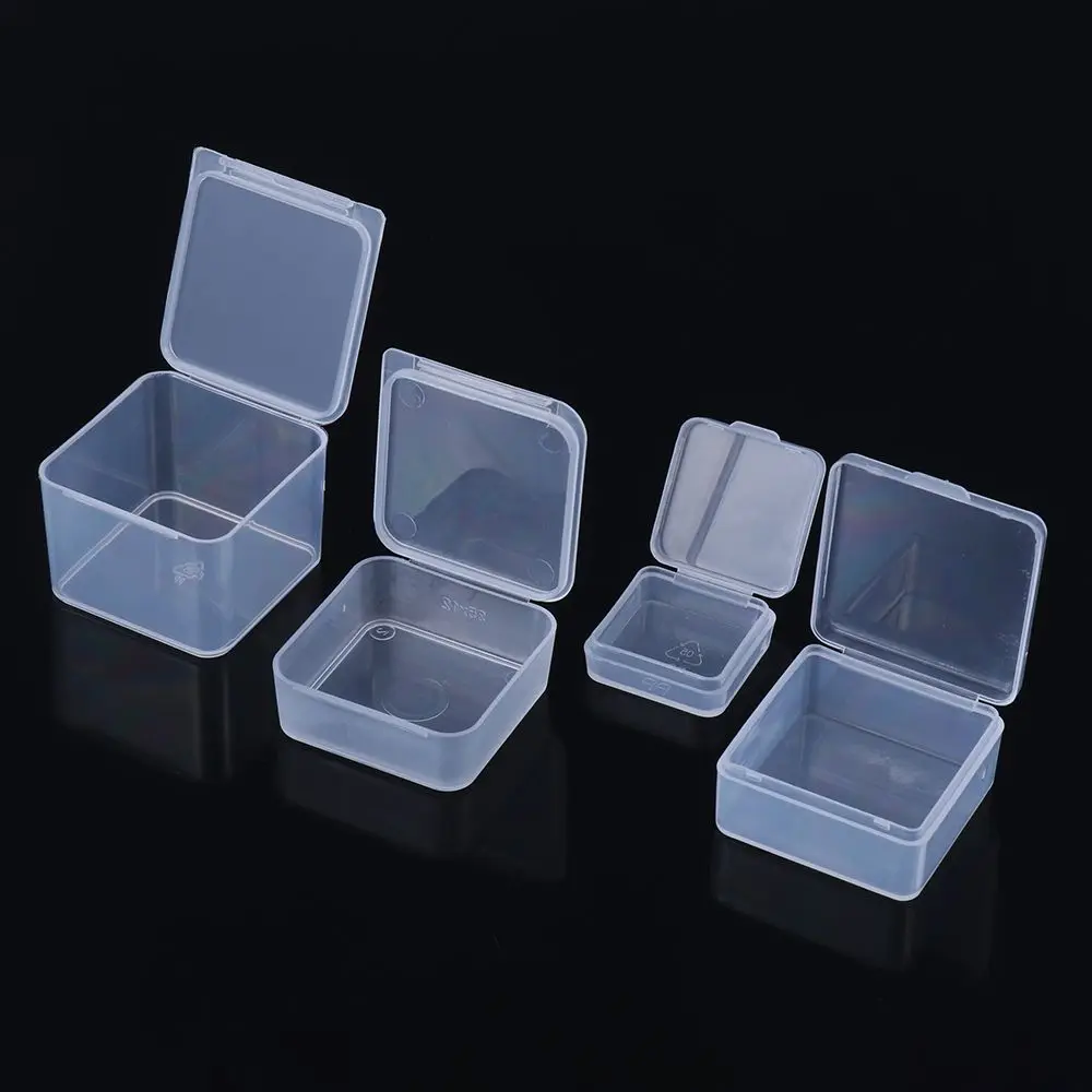 1pc Transparent Storage Box Small Plastic Storage Box Useful Beads Container Jewelry Organizer Case Home Storage Supplies