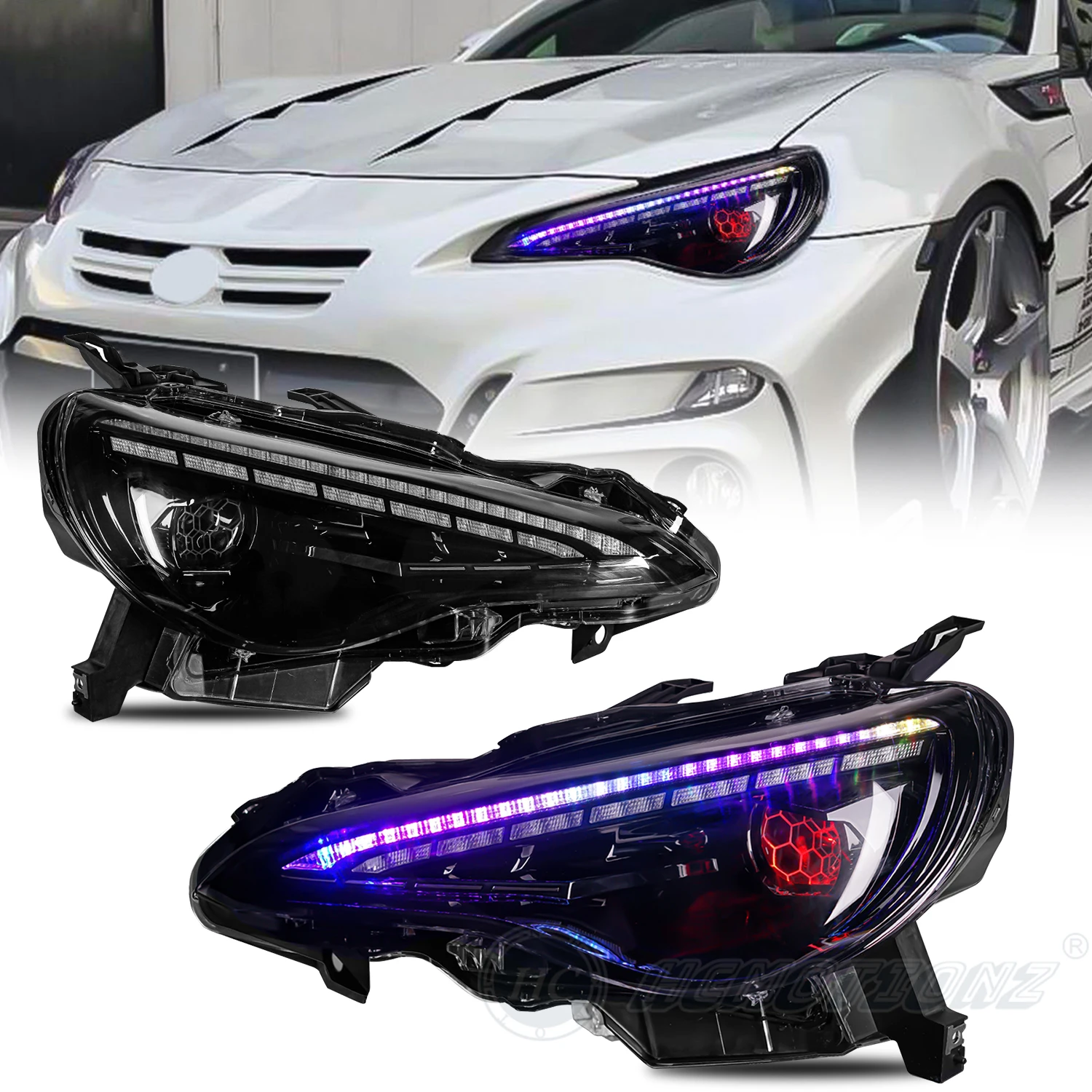 HCMOTIONZ RGB LED Headlights for TOYOTA 86 2012-2021 Car Front Lamps for SUBARU BRZ 2013-2021 Head Lamp for SCION FR-S 2012-2016