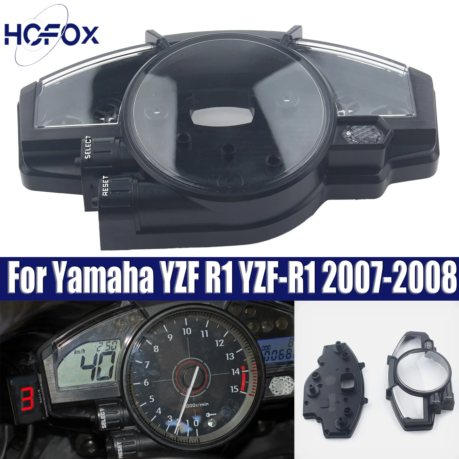 

Корпус спидометра, датчик одометра, тахометра, крышка корпуса для Yamaha YZF R1 YZF-R1 2007-2008