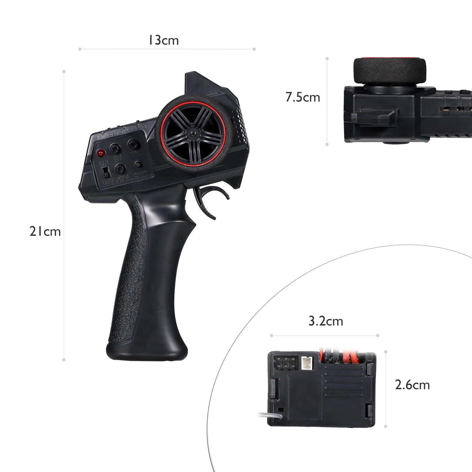 AX-7S-mando a distancia AX7S 2,4G, transmisor de 3 canales con receptor 2 en 1 ESC para WPL, D12 MN, D90, MN99S, MN86, coche RC, barco