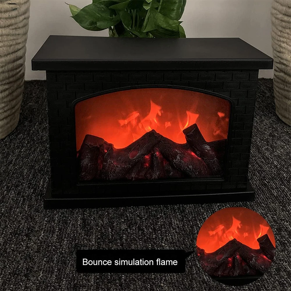 LED Flame Fireplace Lights Lamp Simulation Lantern USB Battery Powered Flameless Fire for Home Decor Christmas Courtyard