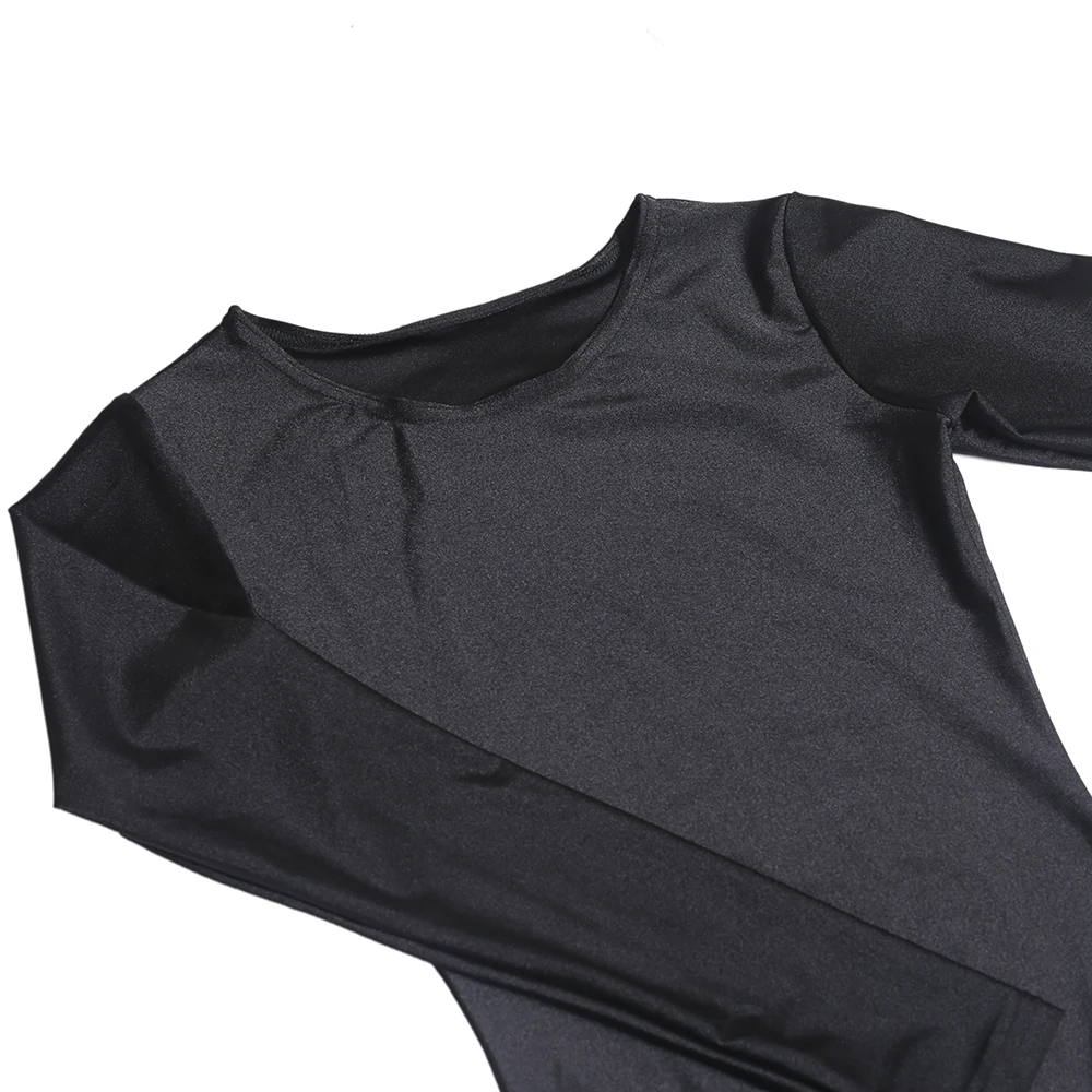 Adult Dance Unitard Bodysuit Ballet Leotards Women Dance Costume Long Sleeve Spandex Jumpsuit Back Zipper One-piece Dance Wear