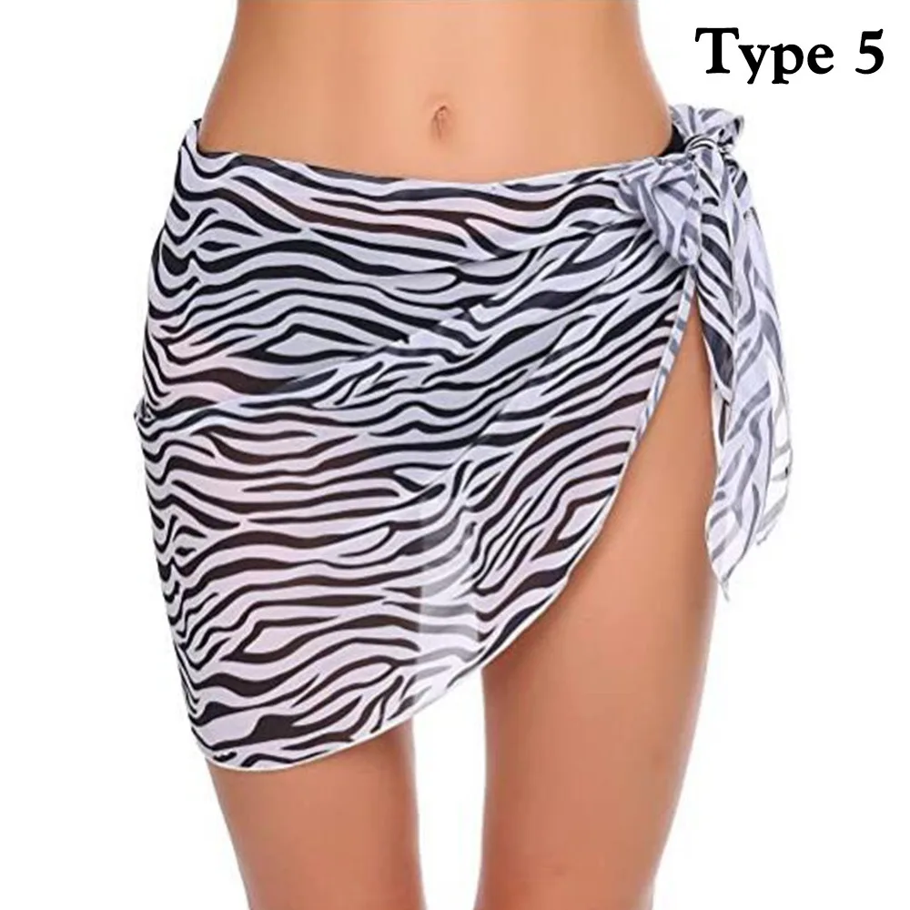 Fashion Chiffon Womens Sarongs Wrap Skirt Short Sarongs Wrap Sheer Chiffon Swimsuit Coverups Soft Beach Short Cover Beach Bikini