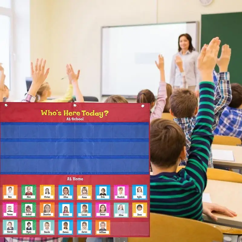 Classroom Management Pocket Chart 72 Cards Classroom Attendance Chart Who Is Here Today Helping Hands Pocket Chart For Classroom