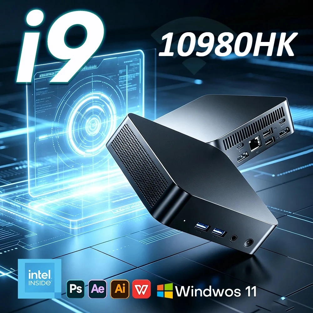 2026 MINI PC Windows 11 Pro Core i9 10980HK 32GB RAM 1TB 2TB SSD WIFI 6 BT5.2 4K HD Mini Gaming Office Study Pc