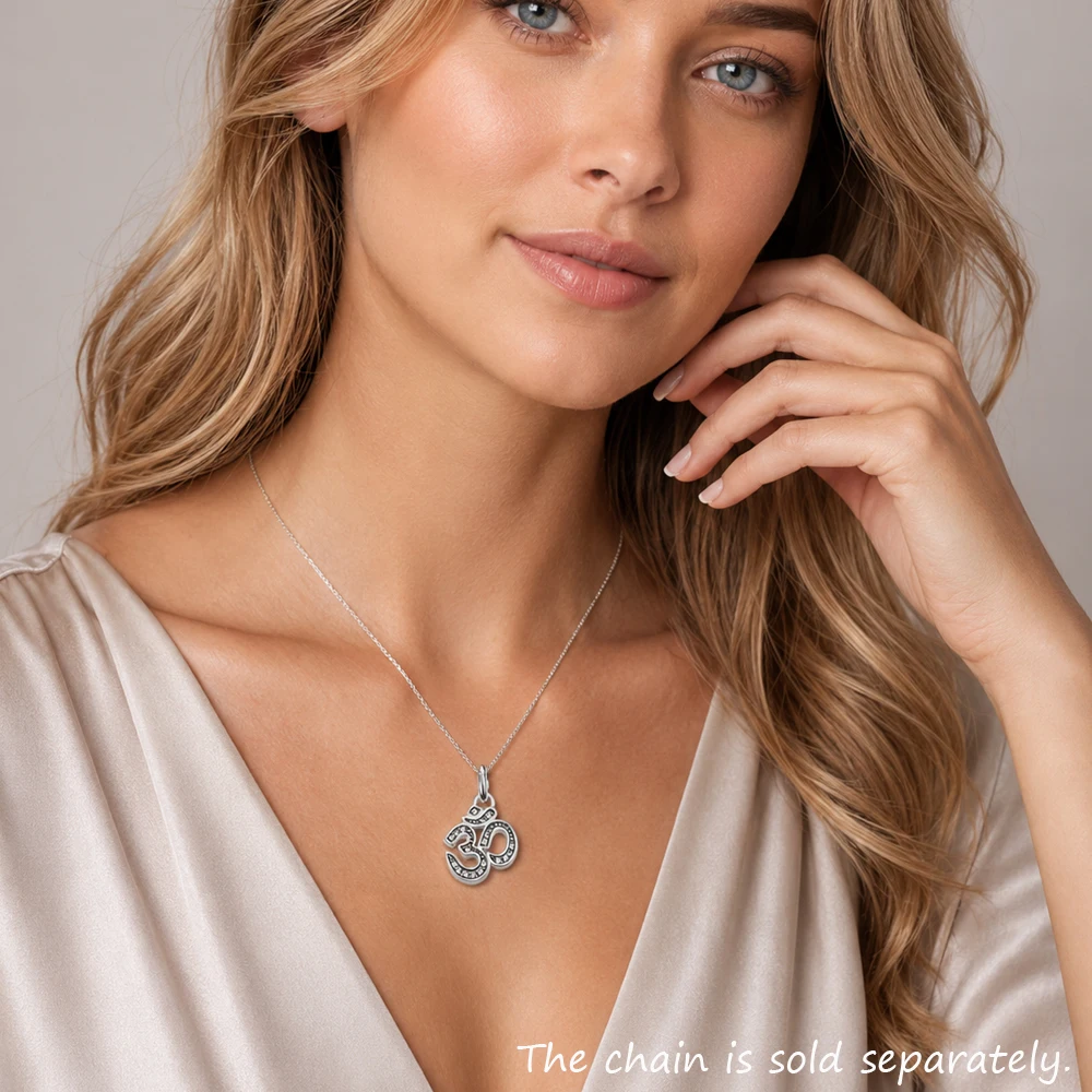 Pendant Yoga OM Mani Padme Hum S Brand Vintage Jewelry Accessories 925 Sterling Silver Gift For Women Men