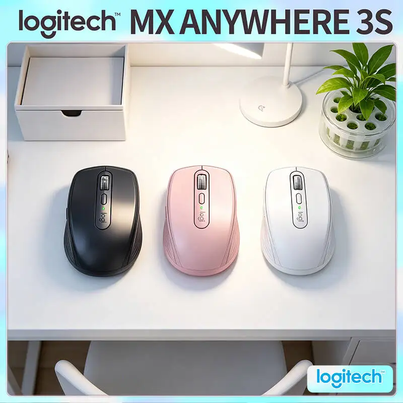 Premium Logitech MX Anywhere 3S - 8000 DPI, Hyper-Scroll, Silent Click, 3-Device Connect for Home & Office