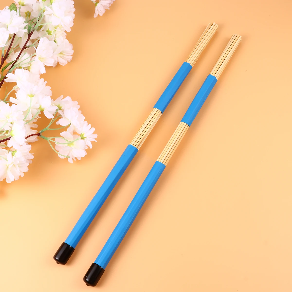 

1 Pair Wooden Drum Brushes Sticks For Jazz Folk Music Rods Smooth Durable Replacement Wood Drumsticks Red