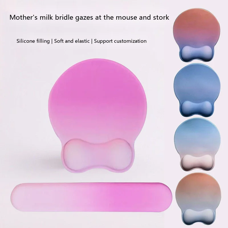 Silikon-Handgelenkauflage für Mauspad, konkaves ergonomisches Design, runde Form, rutschfeste Schreibtischunterlage für Büro und Gaming – Detail 9