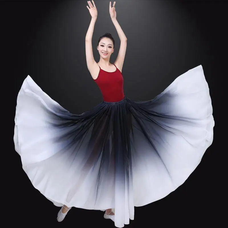 New classical dance costumes women's swinging skirts elegant gradual change color Chinese style dance ballet square dance pract