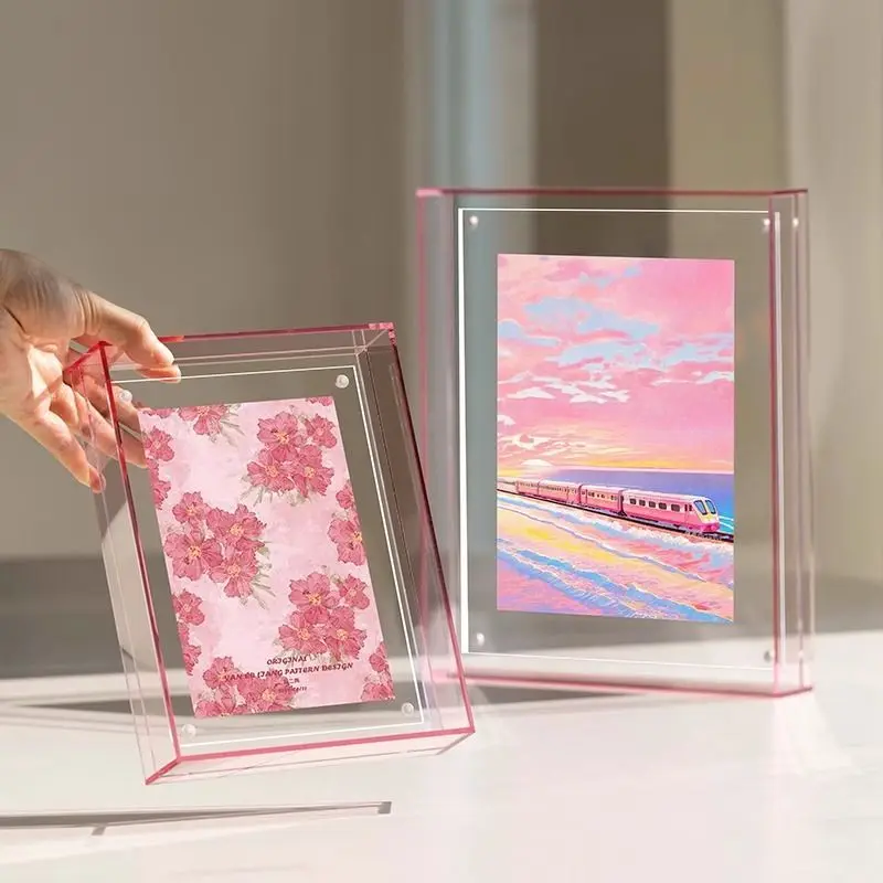 

Color Acrylic Photo Frame Picture Frame and Acrylic Decorative Tray - Horizontal and Vertical Formats for Tabletop/Wall Display