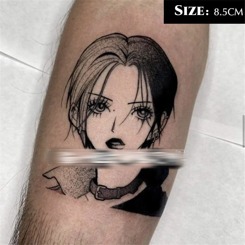 Oosaki Nana Anime Temporary Tattoos Cartoon Waterproof Fake Tattoo Sticker Body Art Transfer Tattoo for Woman Men Arm Hand