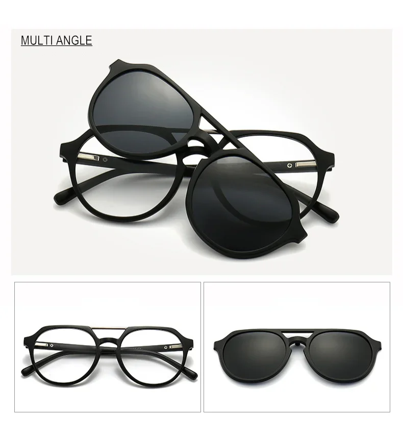 Magnet Clip Sonnenbrille Doppel Strahl Myopie Brille Dioptrien-0,5 Zu-10 Männer Frauen Mode Kurzsichtig Rezept Brille F224 – Detail 14