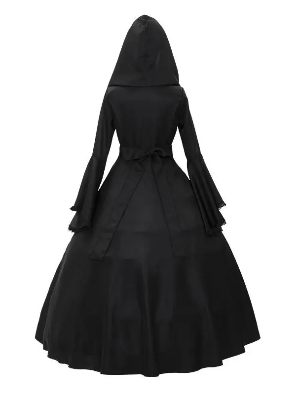 

Готическое средневековое женское платье на Хэллоуин с расклешенными подошвами, сценическое платье большого размера, винтажное модное женское платье...