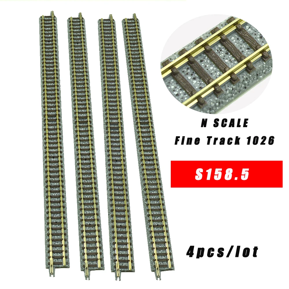 4pcs N Scale 1:160 Railway Train Track S158.5 Fine Track 1026 Train Accesorries Toys Diy Model Making for Diorama