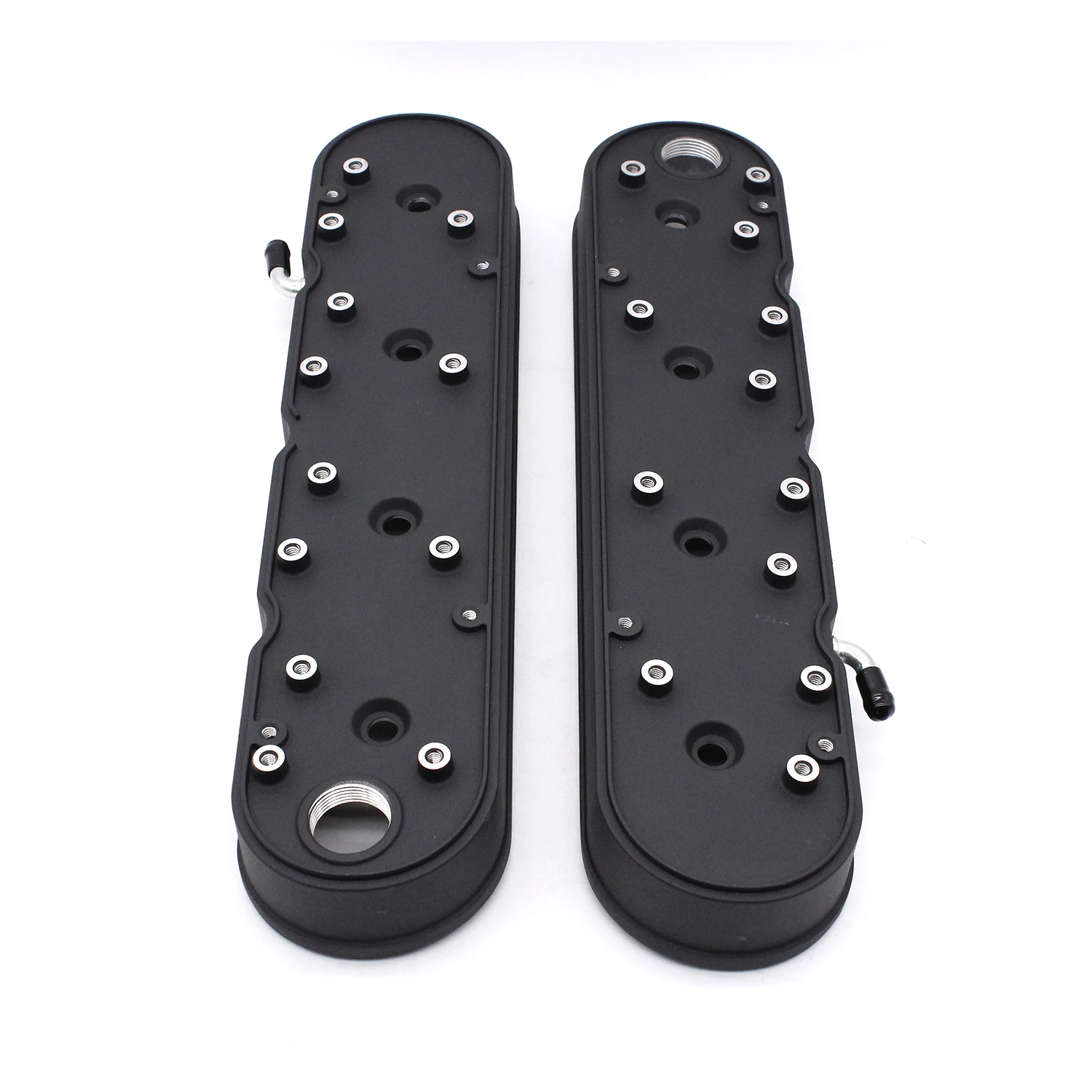 2set Black Smooth Cast Aluminum Valve Covers With Coil Mounts And Covers For GM LS Chevrolet Small Block V8 4.8L 5.3L 5.7L 6.0L