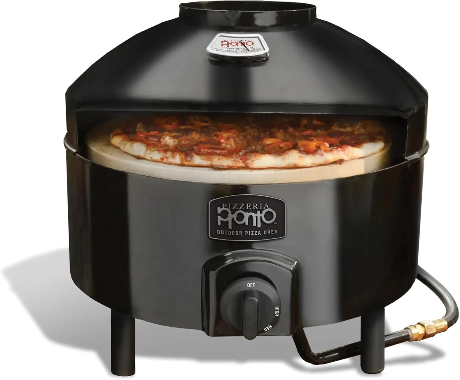 Pizzacraft Pizzeria Pronto Outdoor Pizza Oven, Lightweight, Portable & Safe On Any Surface, Black