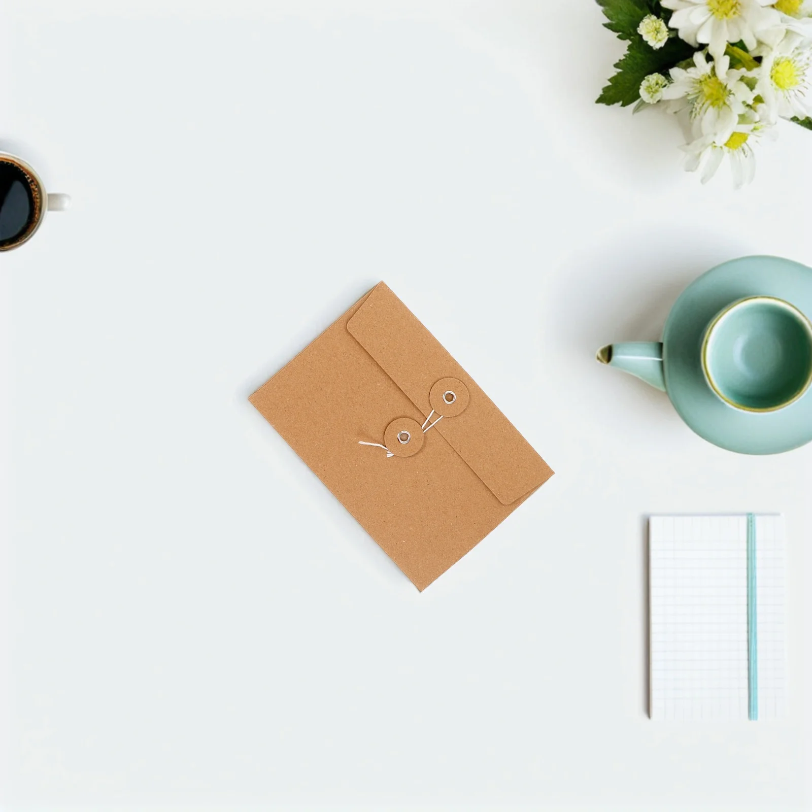 

20Pcs Kraft Paper Winding Envelopes Multi-Purpose Letter Holders Document Organizers Invitations Receipts File Envelopes