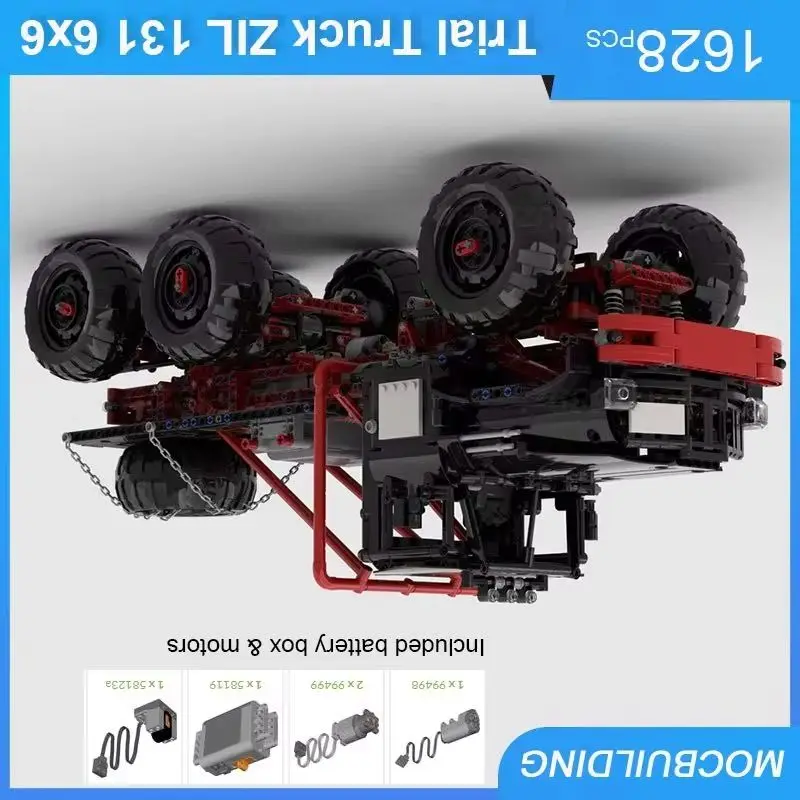 

Модель грузовика ЗИЛ-131 6x6 для перевозок, конструктор MOC, строительные блоки, DIY-набор для сборки, креативная коллекция игрушек, рождественские подарки, 1628 деталей