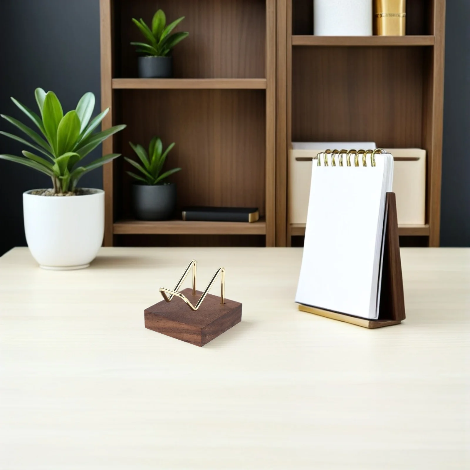 Soporte para tarjetas de visita de escritorio, soporte para tarjetas de nombre pequeñas de madera, pantalla de escritorio para oficina, mesa de conferencias, mostrador, elegante de madera