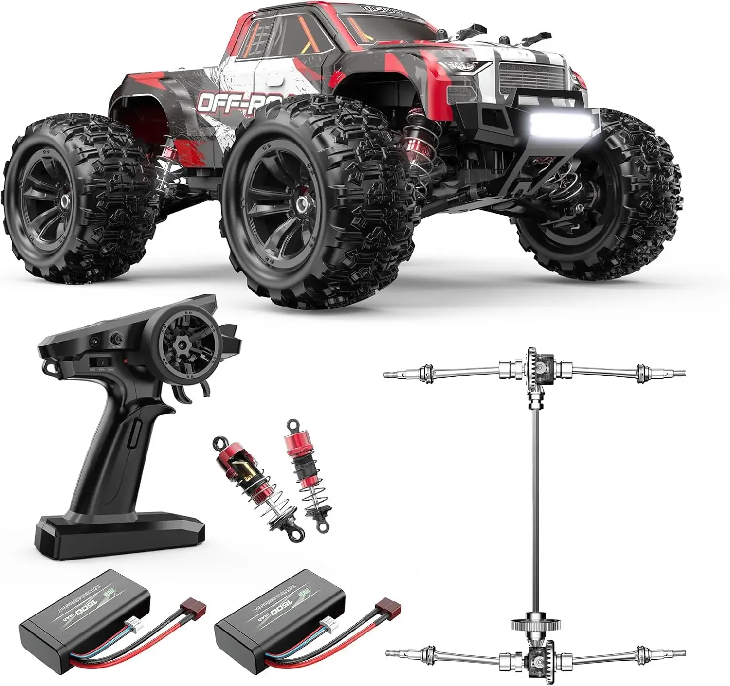 1/16 4X4 RC Offroad Truck - RTR Durable Beginner RC Car, High Speed 38 Km/h, Remote Control w/ 2S 1500 mAh Battery