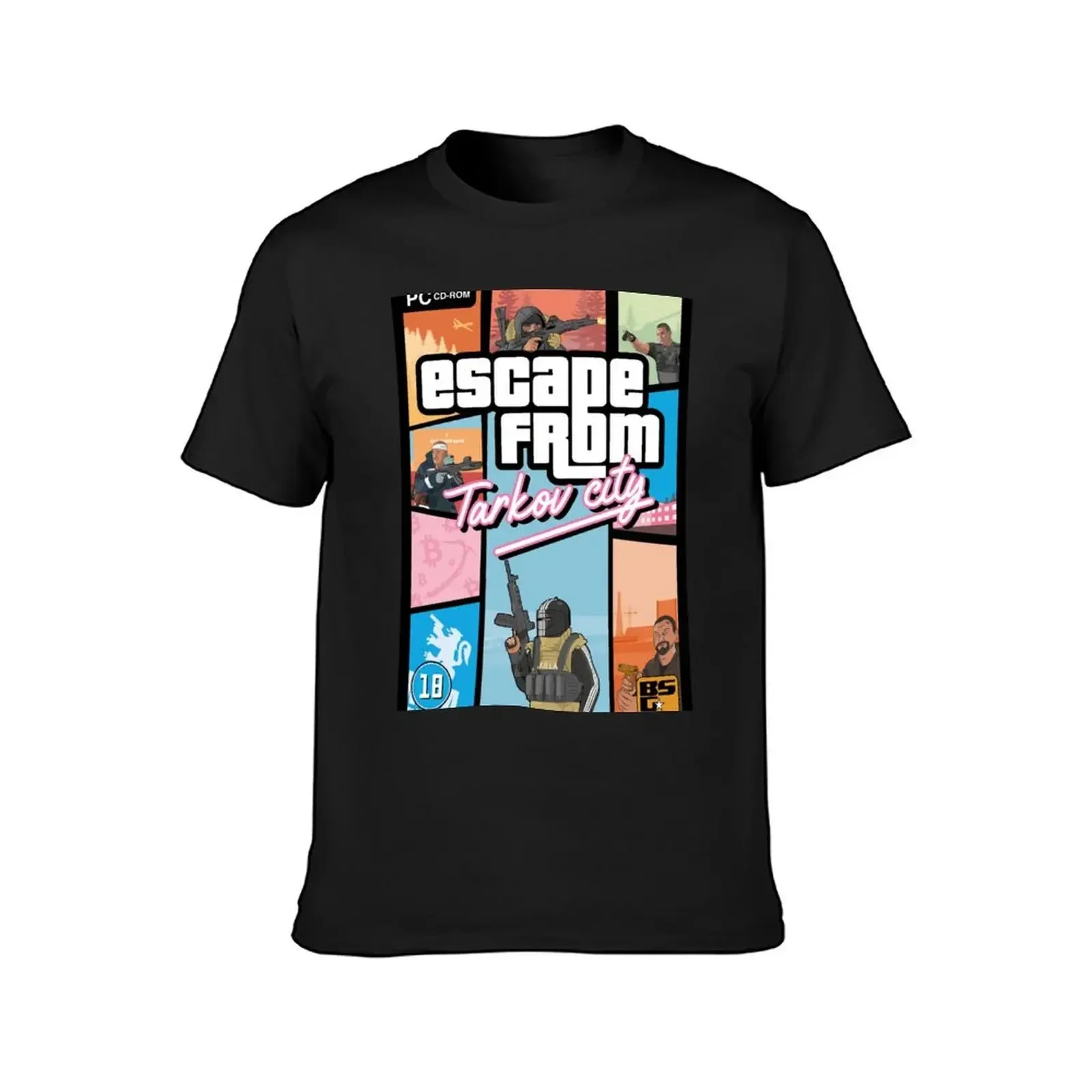 Escape from Tarkov - GTA Vice City Style T-Shirt customizeds anime vintage clothes Aesthetic clothing Short sleeve tee men