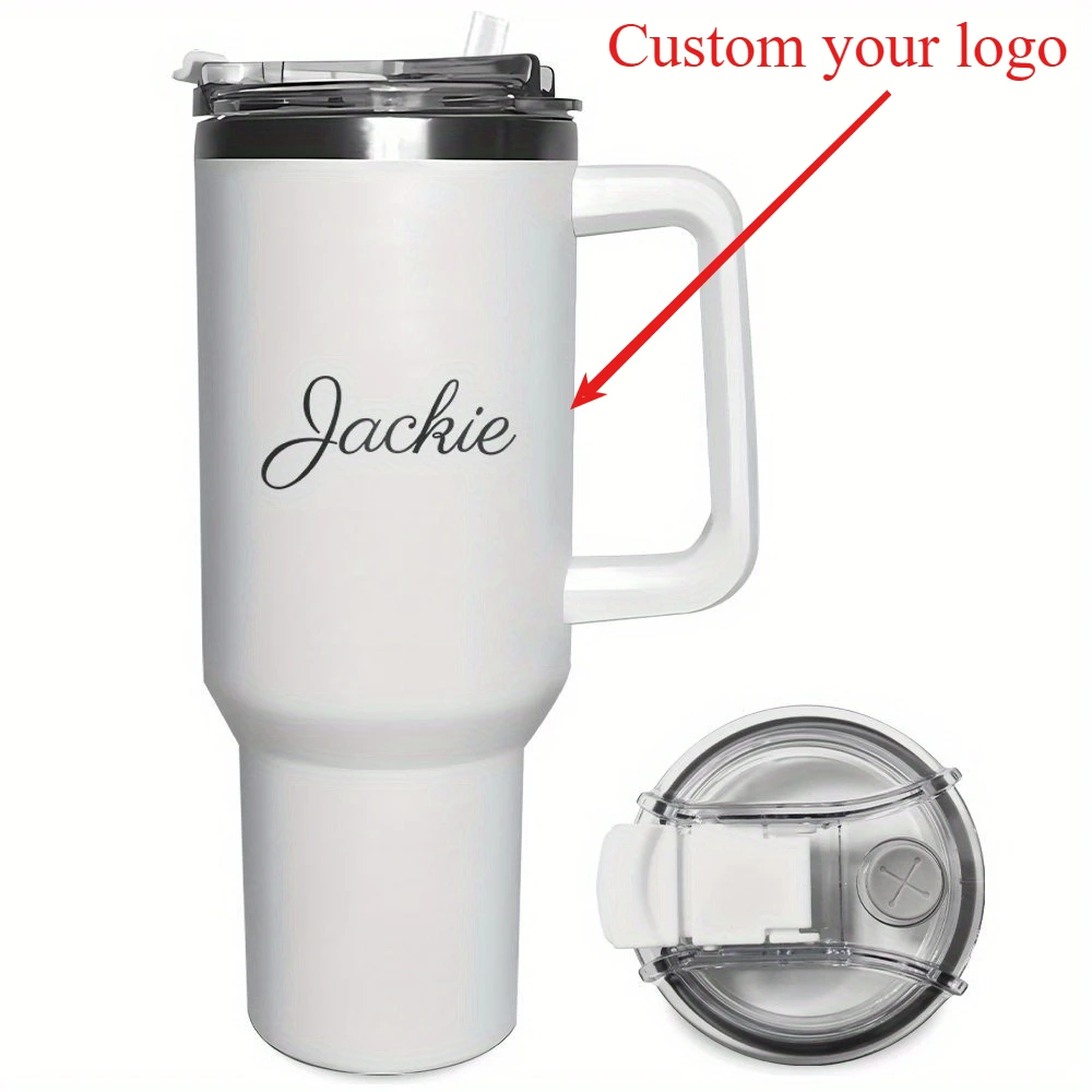Personalisierter Name oder Text 40oz Edelstahl-Becher Großvolumige Thermoflasche Vakuumflasche Kälteschutz Reise-Kaffeebecher