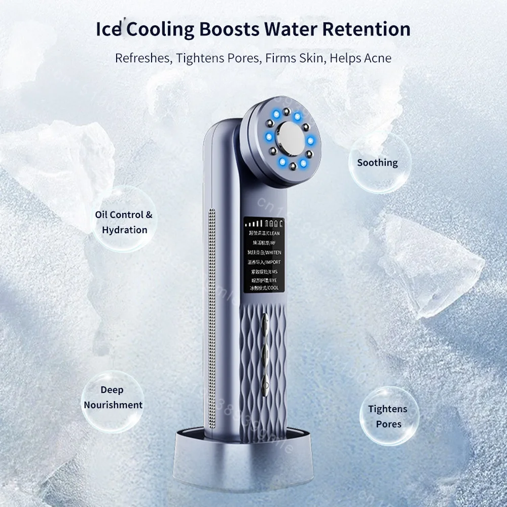 4 Colors Photon Facial Massager Microcurrent Face Lifting Chin Eye Anti Wrinkle Skin Rejuvenation Uitrasonic Ice Beauty Machine