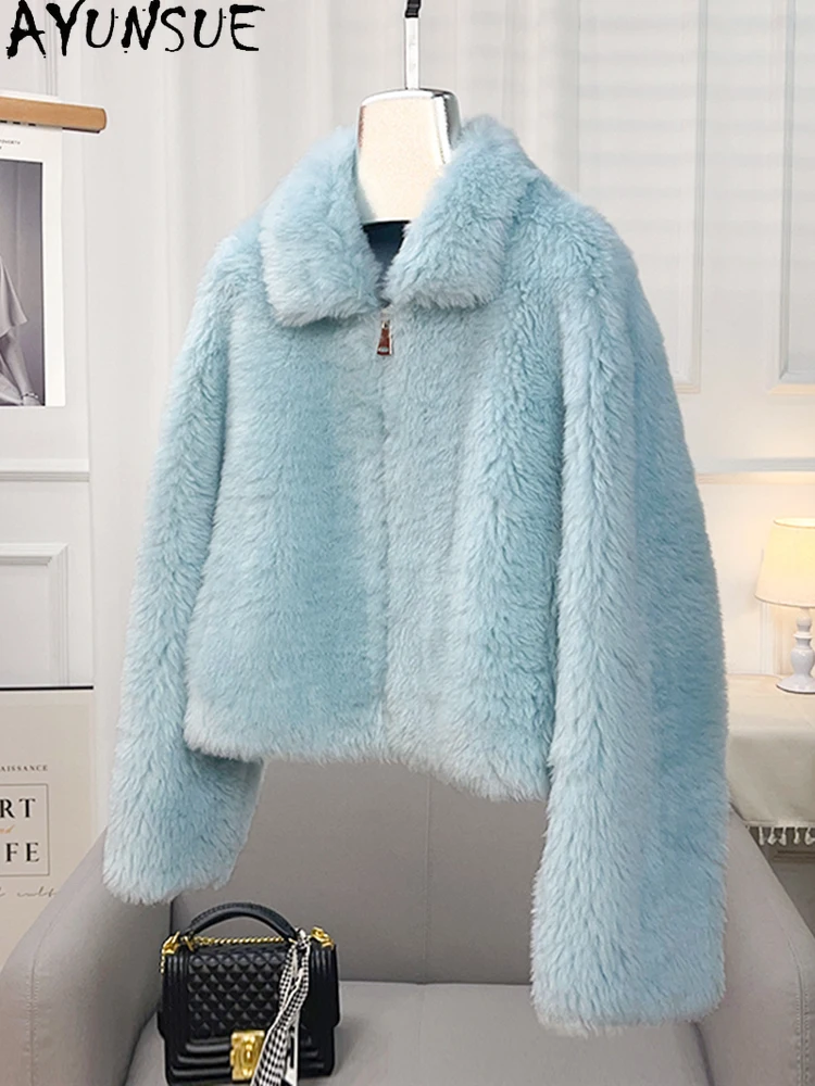 AYUNSUE 100% เสื้อขนสัตว์ธรรมชาติผู้หญิง 2025 ฤดูหนาวสั้นElegant Fur Jacketเสื้อผ้าผู้หญิงแฟชั่นใหม่ในOuterwears Abrigo Mujer