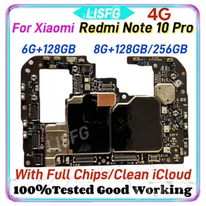 Bilashmart 4G Version Logic Board Xiaomi Redmi Note 10 Pro Good Work with Chip Motherboard Unlocked Mainboard Panel Android OS