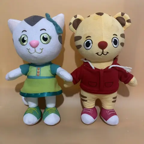 30cm Animation Tiger Plush Toy Kawaii Cat Plush Doll Soft Stuffed Animal Figure Toy Boys Girls Birthday Gift Decor Plushies